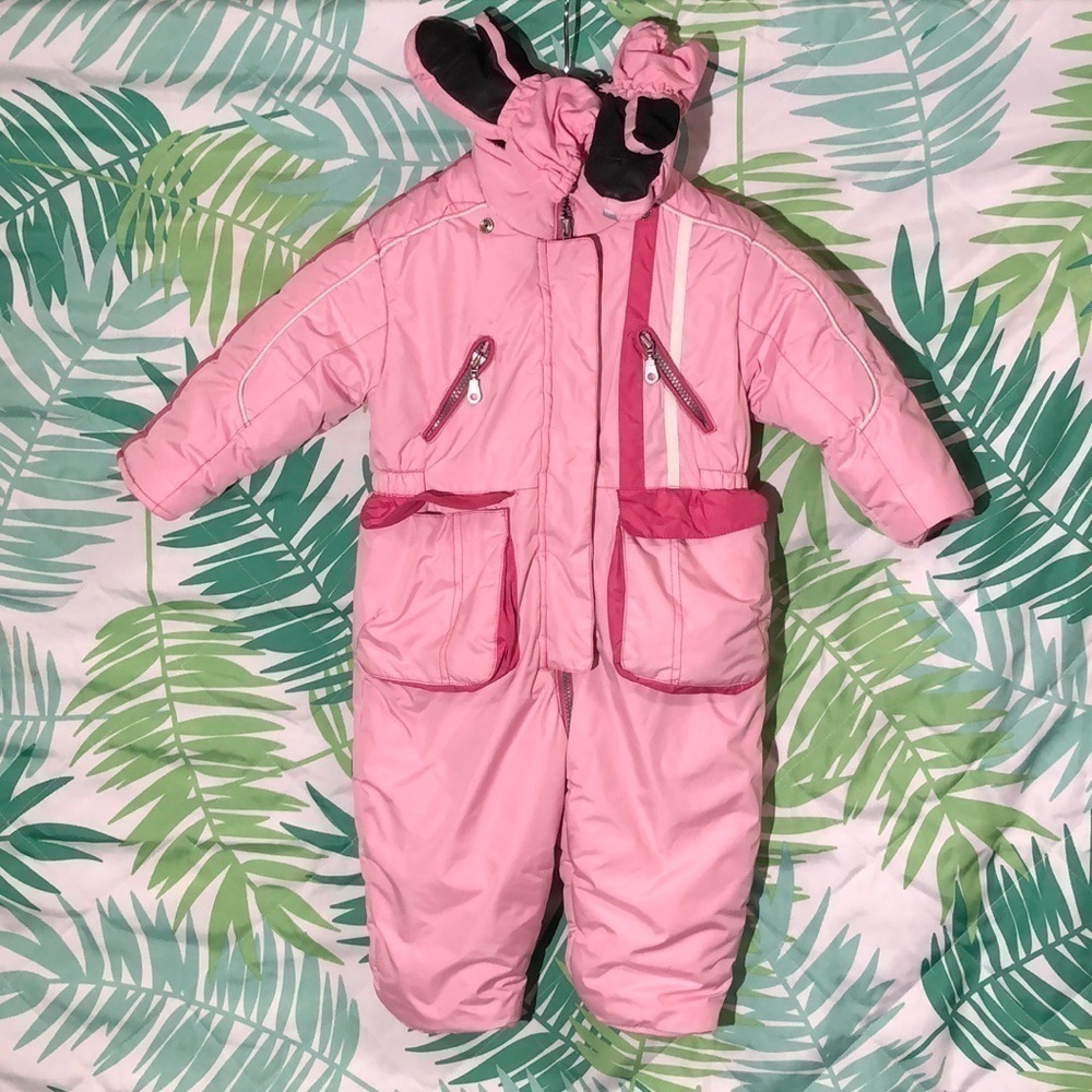 Oviesse fagottino one piece snowsuit 12 months pink with gloves - Picture 2 of 14
